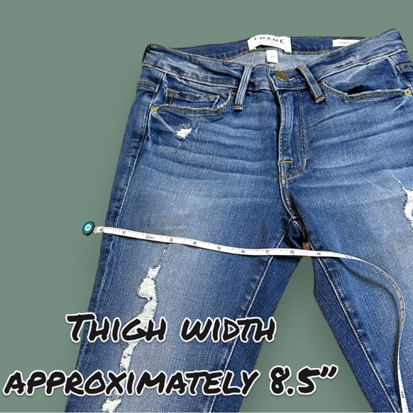🎉HP🎉 NWOT FRAME Distressed Le Skinny De Jeanne in Laurel Wash. Size 27 - Picture 8 of 16